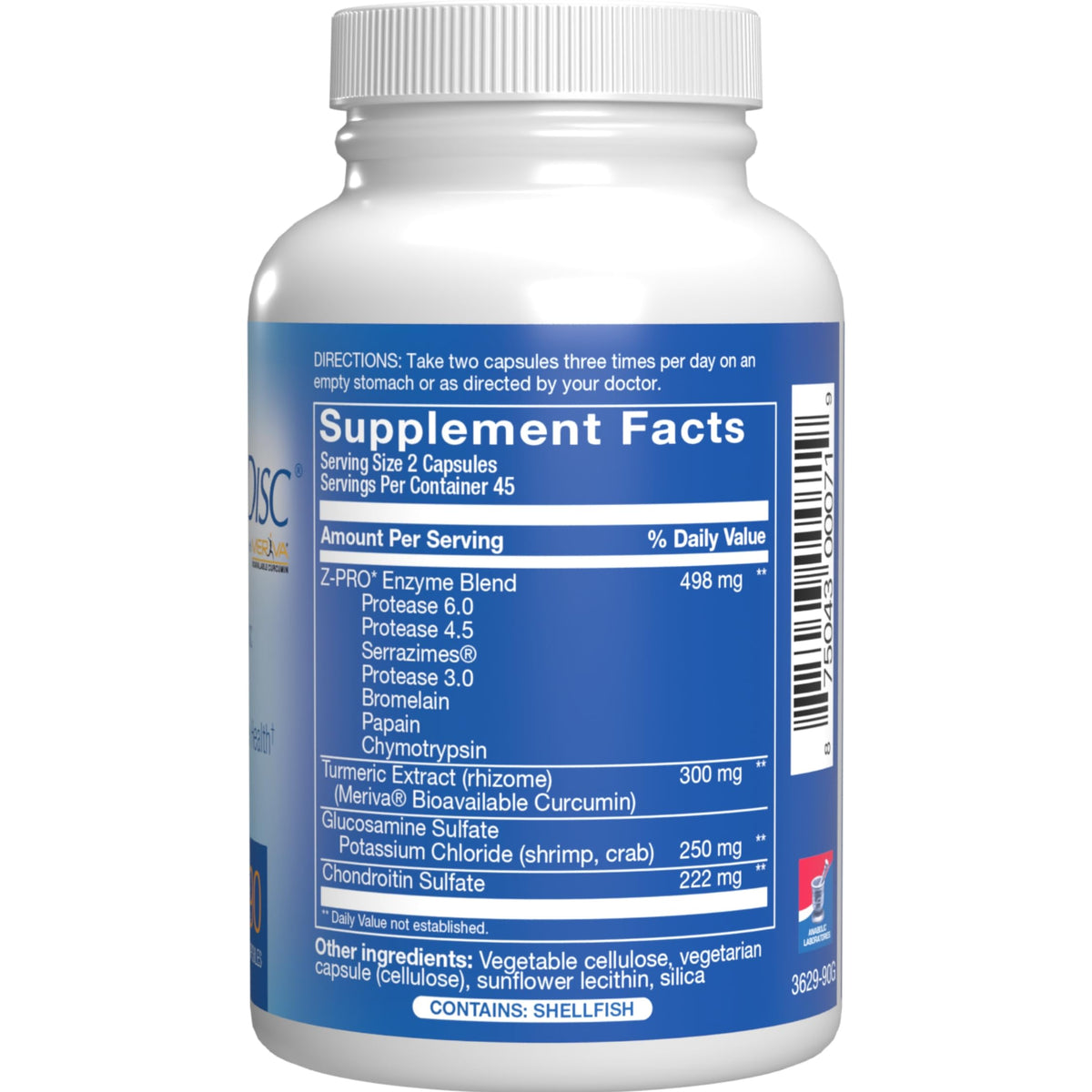 Nutra Disc & Joint Support Supplement - Clinically Formulated Restorative Cartilage Ligament and Tendon Supplement with Patented Meriva Curcumin & Glucosamine and Chondroitin for Adults - 90 Servings