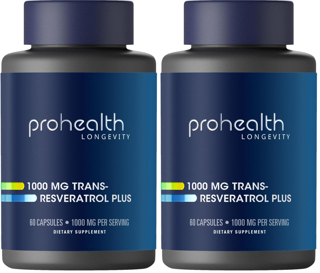 ProHealth Trans Resveratrol Plus 1000mg. Worlds Most Researched Trans-Res Supplement. Doctor Formulated with Quercetin & BioEnhancers for Max Potency. Lab Tested 98% Pure. 30 Servings (3 Pack)