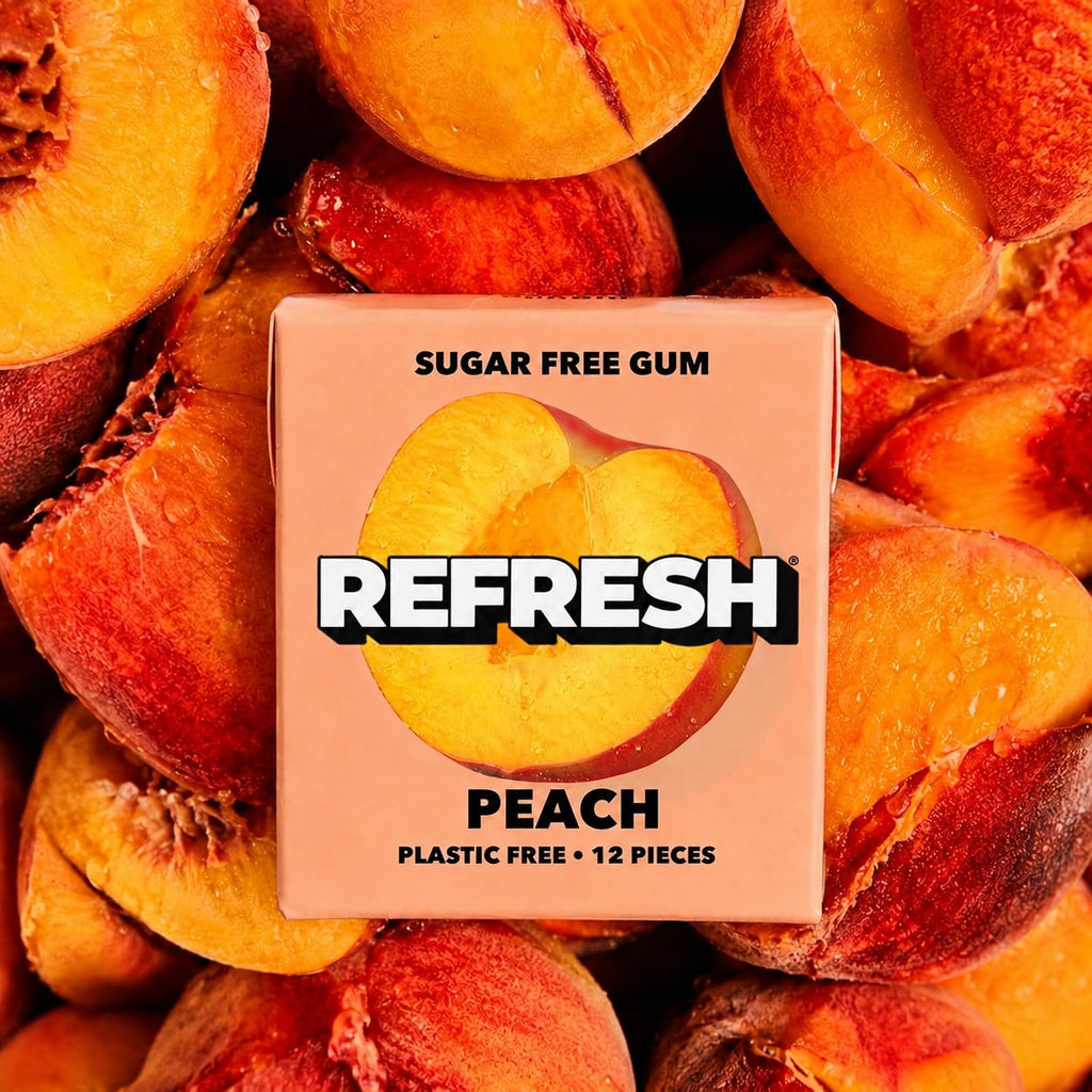 Refresh Sugar Free Chewing Gum with Xylitol, Garden Mint, 12 Pack
