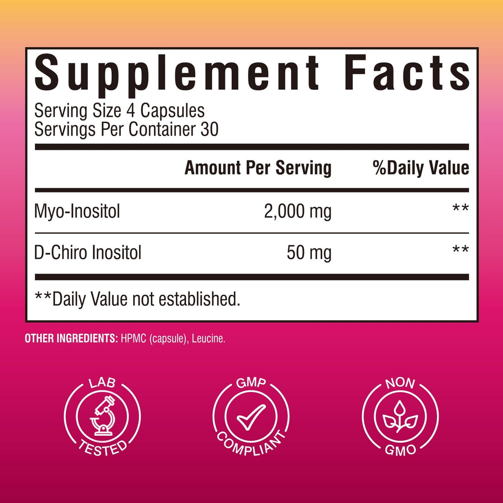 Vitalibre Inositol Supplement, Myo-Inositol & D-Chiro Inositol Supplements for Women, 40:1 Ideal Ratio, Hormone Balance and Women’s Wellness, 80 Vegan Capsules