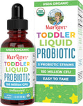 MaryRuth's Organic Toddler Probiotic Liquid Drops | Kids Probiotics for Ages 1-3 | 5 Probiotic Strains | 150 Million CFU Per Serving | USDA Organic | Sugar Free | Vegan | Gluten Free | 1 Fl O