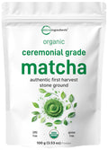 Micro Ingredients Organic Ceremonial Grade Matcha Powder, 100 Servings | Authentic Japanese First Harvest Matcha Green Tea Powder For Barista-Grade Latte, Beverage & Baking