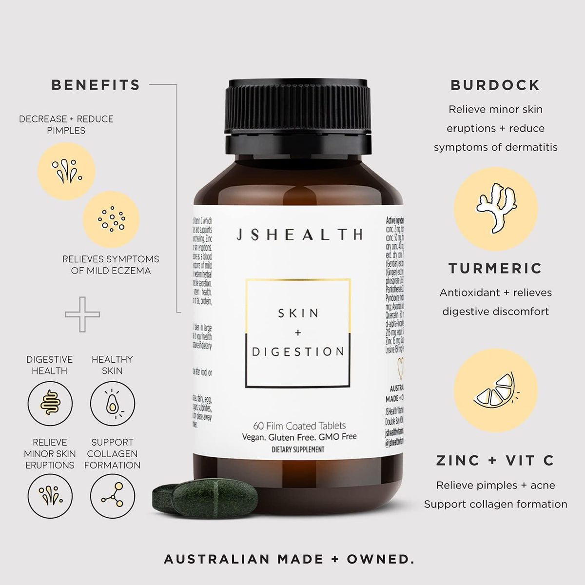 JSHealth Vitamins Signature Bundle | Includes Hair + Energy, Detox + Debloat, and Skin + Digestion Supplements