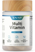 Snap Supplements Men's Daily Multivitamins, 60 Capsules, 30-Day Supply | Daily Vitamins & Minerals for Men - Vitamin D, B12, Zinc, Herbs & Vitamin C for Energy & Immune Support, Multivitamin for Men