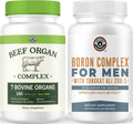 Left Coast Performance Boron Supplement for Men & Beef Organ Supplement - Testosterone Boosting Bundle for Men's Gut Health Energy Hormone Balance and Immune Support