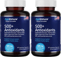 SOD Antioxidants Complex Healthy Aging Supplement, 400mg of Superoxide Dismutase, Alpha Lipoic Acid, Green Tea Extract, L-Arginine, Lysine, AKG, Vitamin A, Vitamin E - 60 Capsules -2 Bottles