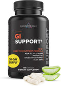 Livingood Daily Gut Cleanse Detox Supplement, 13-in-1 GI Support with L Glutamine, Aloe Vera, Digestive Enzymes, Probiotics & MSM, Vegetarian Capsules, Gluten Free, Non GMO, Allergen Free, 120 Count
