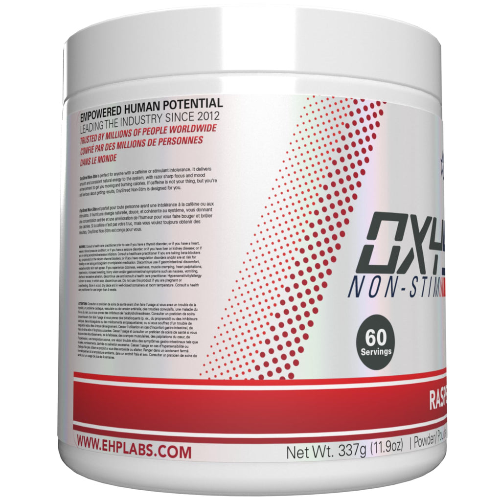 EHP Labs OxyShred Non Stimulant Pre Workout Powder - Stim Free Pre Workout, Caffeine Free Preworkout for Men & Women with L Glutamine & Acetyl L Carnitine - Peach, 60 Servings