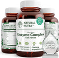 Natural Nutra Plant-Based Digestive Enzyme Complex, 90 Count | Herbal Ingredients, Ginger, Fennel & Cinnamon, Vegan Capsules