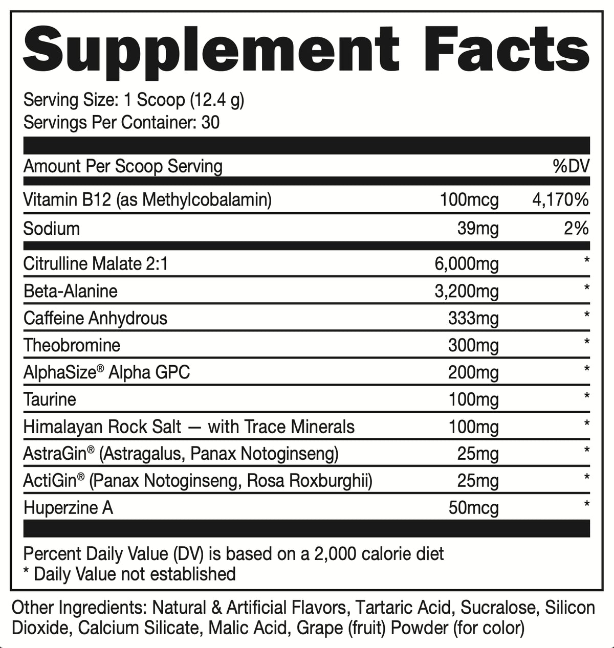 Bucked Up - Woke - HIGH STIM Pre Workout - Best Tasting - Focus Nootropic, Pump, Strength and Growth, 30 Servings (Rocket Pop)