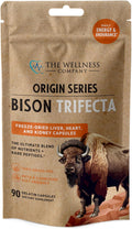 Bison Trifecta, 100% Grass-Fed Freeze-Dried Organs for Skin & Energy, 90ct