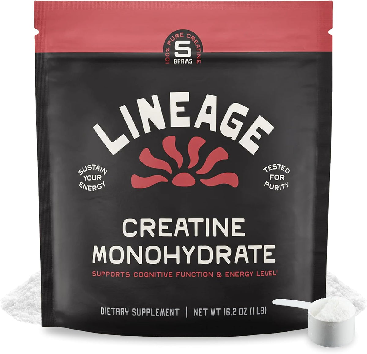 Lineage Provisions Creatine Monohydrate with Sea Salt, 90 Servings | Micronized creatine powder for training & performance with no artificial ingredients.