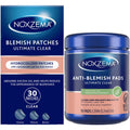 Noxzema Acne Treatment Bundle – Ultimate Clear Blemish Patches with Niacinamide and Tea Tree + Anti-Blemish Pads with 2% Salicylic Acid