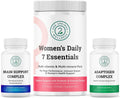 Wellnes Women's Bundle - Brain Support Complex, Women's Daily 7 Essentials, and Adaptogen Complex
