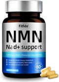 NMN 500mg Capsules, 5-in-1 with Resveratrol, TMG & CoQ10, 60 Count