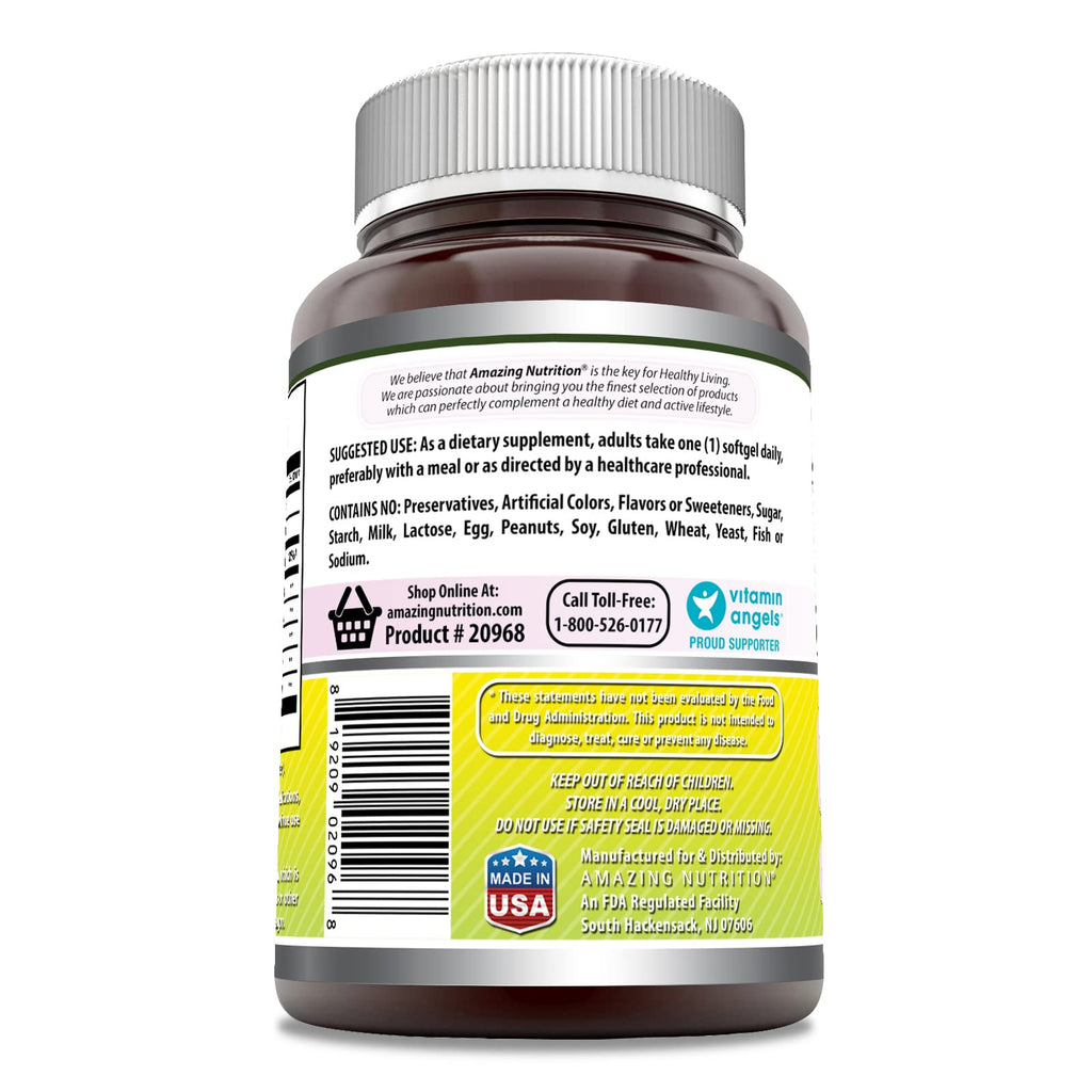 Amazing Formulas Evening Primrose Oil 1300mg, 10% GLA, Softgels Supplement | Hexane Free Cold Pressed Oil | Non-GMO | Gluten Free (250 Count)