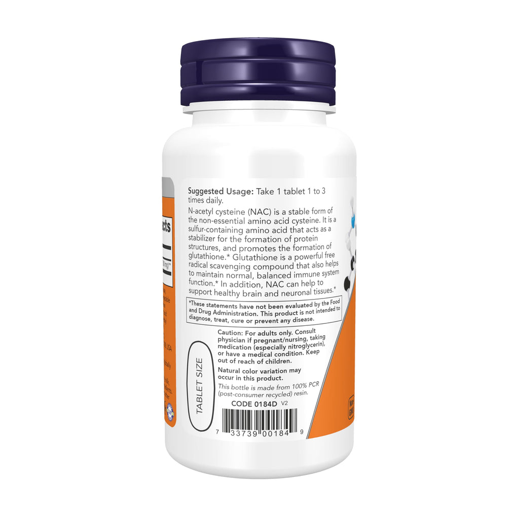 NOW Foods Supplements, NAC (N-Acetyl-Cysteine) 1,000 mg, Free Radical Protection*, 120 Tablets