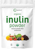 Micro Ingredients Organic Inulin FOS Fiber Powder, 2.2 lbs | Quick Water-Soluble Prebiotic | Natural Fiber for Smoothies & Drinks | Vegan Friendly, Dissolves Clear
