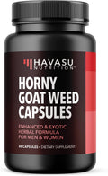Horny Goat Weed with Maca, Tongkat Ali and Saw Palmetto, 30 Servings | Vegan, Non-GMO, Gluten free Horny Goat Weed Capsules for Men & Women, Extra Strength Performance, 60 Count, 1 Month Supply
