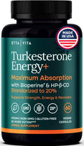 Turkesterone Supplement 500mg for Men & Women, Muscle Growth & Gym Support | Ajuga Turkestanica extract for strength, energy & workout recovery, vegan, non-GMO, third-party tested, made in USA