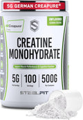 SteelFit Creapure Creatine Monohydrate Powder, Unflavored, 100 Servings | German Creatine Powder for Men, Women - Gym Workout Nutritional Supplements for Muscle Gain, Brain Health & Strength Building