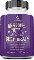Ancestral Supplements Grass Fed Beef Brain Supplement with Liver, 180 Ct | Whole food brain and liver health formula supports brain function, mood and memory. Grass fed, non-GMO.