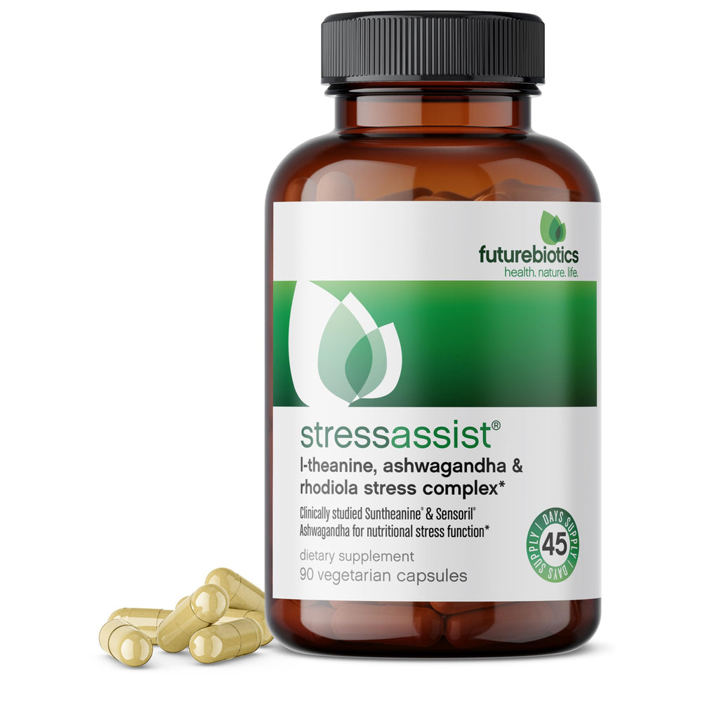 Futurebiotics Stressassist L-theanine Ashwagandha and Rhodiola Rosea Stress Complex - Natural Nutritional Stress Function, 90 Vegetarian Capsules