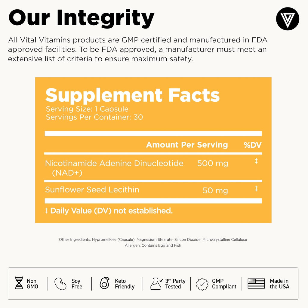 Vital Vitamins Men's Multivitamin Complex + NAD+ Supplement