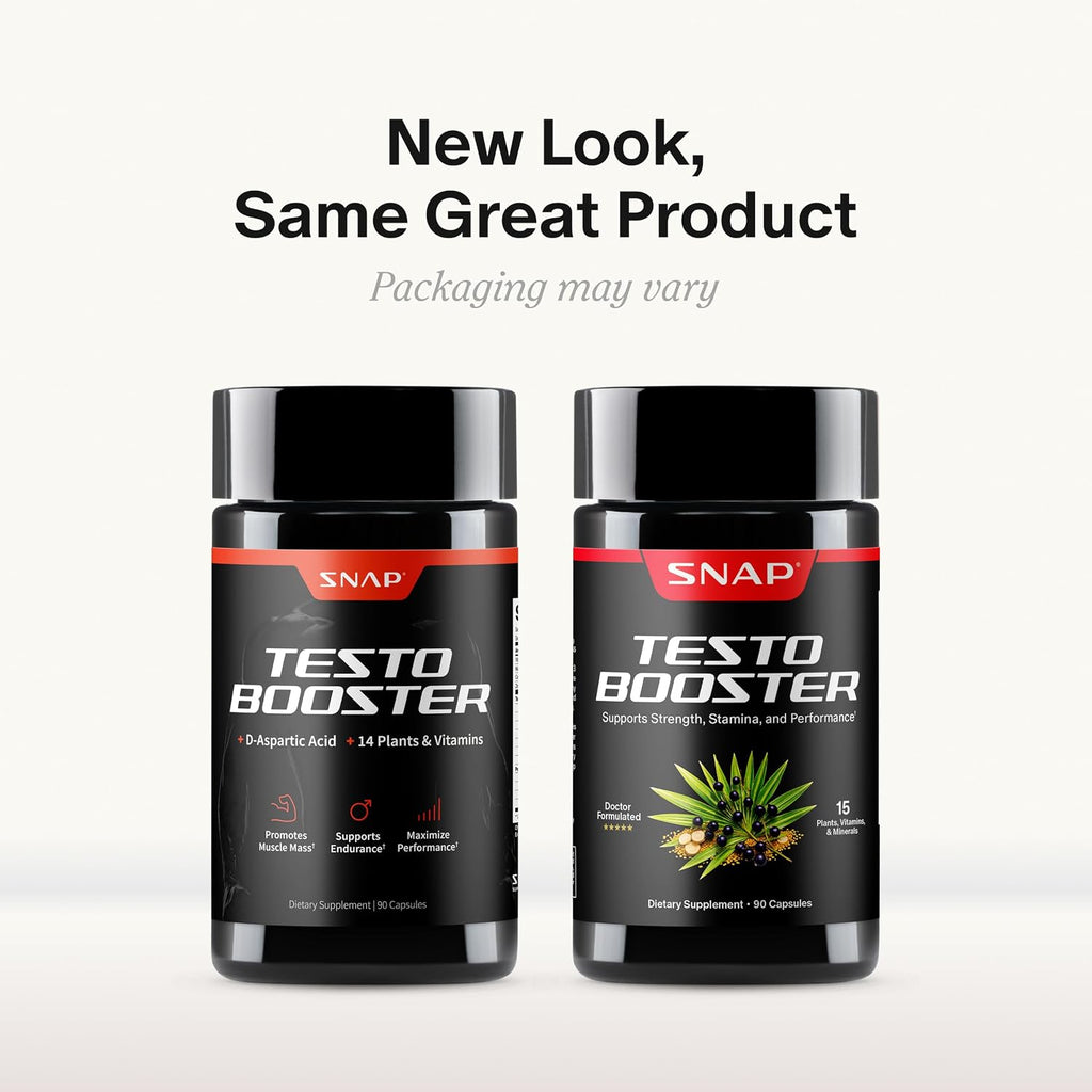 Snap Supplements Big Boy Bundle, Daily Men's Health Support, 90 Caps. Each | Includes Prostate Health with Saw Palmetto for Men, Testo Booster for Men & Nitric Oxide Booster, Vegan, Non-GMO, Gluten-Free
