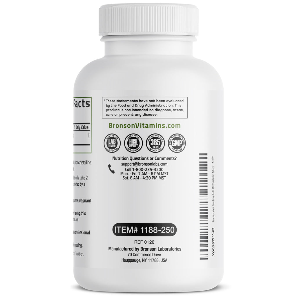 Bronson Maca Root Extra Lepidium Meyenii, Non-GMO, 90 Vegetarian Capsules