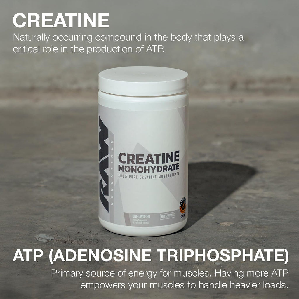 RAW Nutrition Creatine Monohydrate & Thavage (Tastes Like Winning) Pre-Workout Powder Bundle