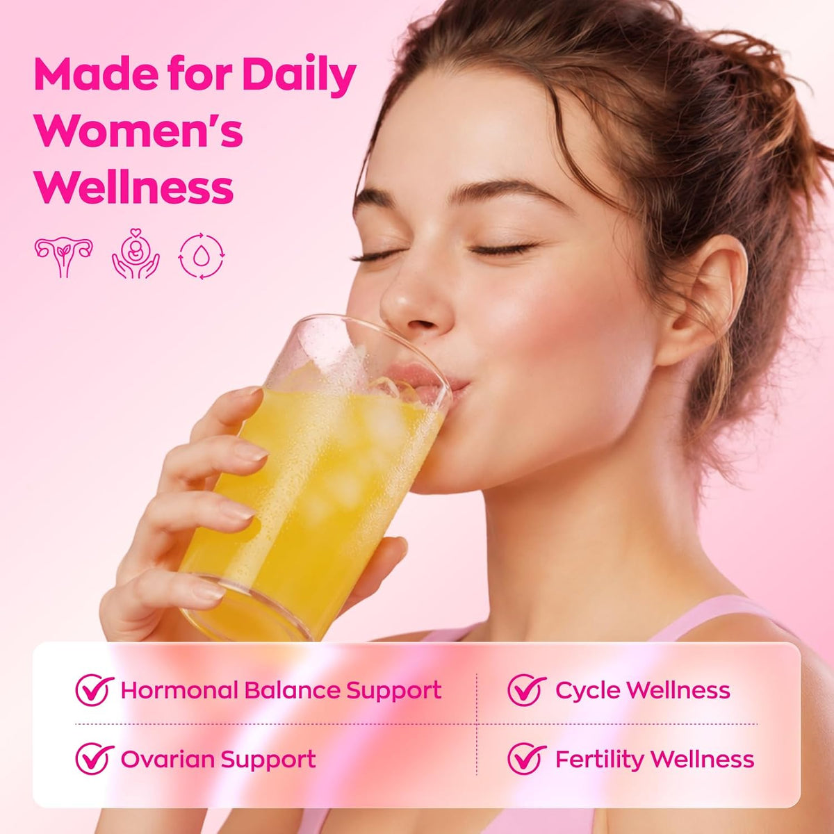 Gynable Myo-Inositol & D-Chiro Inositol Supplement for Women - 40:1 Ratio, Peach Powder Drink Mix Stick Packets, Support Healthy Cycles, Hormonal Balance & Ovarian Health, 20 Servings