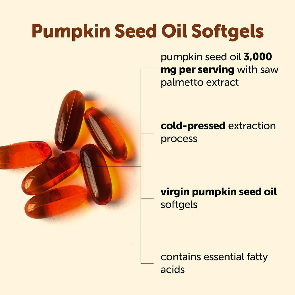 Micro Ingredients Pumpkin Seed Oil with Saw Palmetto, 300 Softgels | Cold Pressed, Pure Virgin Oil with Essential Fatty Acids & Phytosterols. For Men & Women. Non-GMO, Gluten Free.