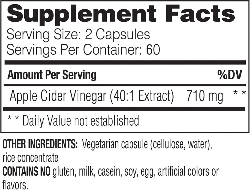 Enzymedica Apple Cider Vinegar Supplement for Men & Women - Apple Cider Vinegar Capsules with Mother, Raw & Unfiltered, Gut Health & Digestive Support, Gluten Free ACV, Vegan, Non-GMO - 120 Count