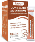 CANLIST Lion's Mane Mushroom Powder with Lions Mane, Cordyceps, Chaga, Reishi, Shiitake, Boletus, Agaricus Bisporus, Turkey Tail for Better Energy, Cognitive Focus & Immune Support, 20 Packets