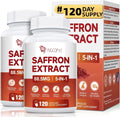 Migcopat Happy Saffron Supplement 2 Pack, 5 in 1 Saffron Capsules with Ginseng, Goji Berry & Chrysanthemum – Supports Memory, Focus, Mood, Energy, Emotional Balance & Eye Health