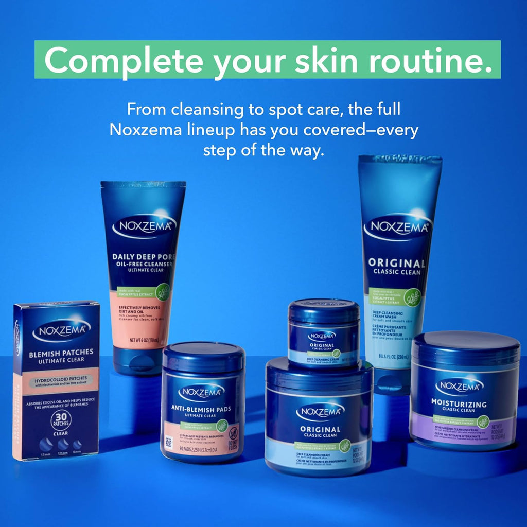 Noxzema Acne Treatment Bundle – Ultimate Clear Blemish Patches with Niacinamide and Tea Tree + Anti-Blemish Pads with 2% Salicylic Acid