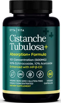 Potent Cistanche Tubulosa Capsules (500 mg) Stress Response, Mood & Cortisol Support (2x Potent 50% Echinacoside/10% Acetoside) Hormonal Balance for Men & Women - Cistanche Supplement, Powder Extract