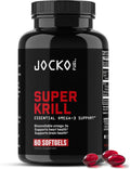 Jocko Fuel Antarctic Krill Oil Omega 3 Fatty Acid Supplements DHA & EPA - 1000mg Softgels - Supports Joints, Mobility & Mental Function (60 Softgels)