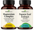 SANDHUHERBALS Magnesium Complex 6-in-1 Bundle with Papaya Leaf Extract Capsules (120 Count Each) | for Men & Women