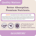 Accentrate110 - Focus Supplement - Methylated Vitamin B Complex with Omega 3 Fatty Acid Supplement - L-Methylfolate, Vitamin B12, P-5-P, Riboflavin, VIT D, – 60 Softgels (1 Month Supply)