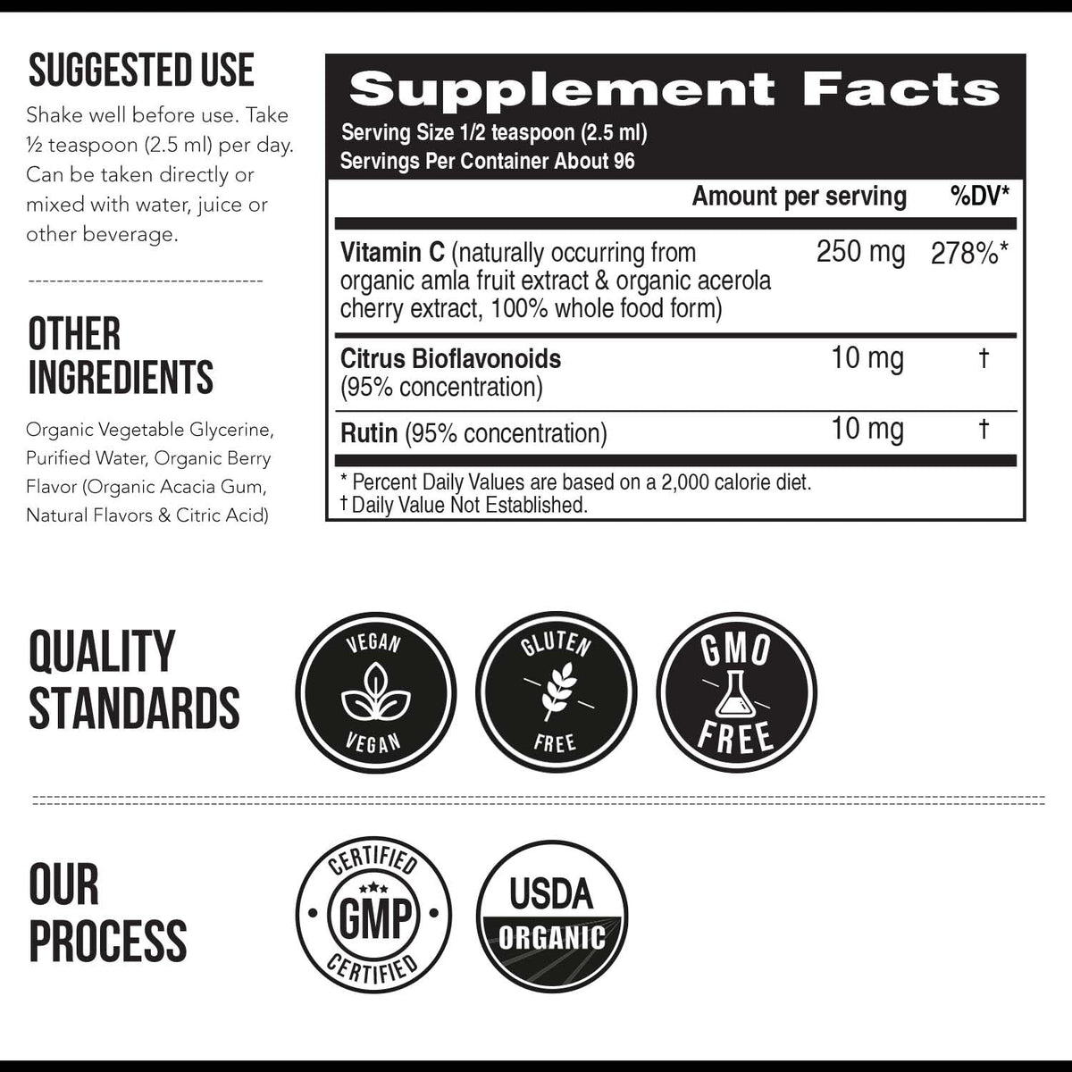 Organic Vitamin C | Whole Food Vitamin C from Fruit Plus Absorption Enhancing Cofactors - Vegan, Enhanced Bioavailability - Immune Support, Antioxidant, Total Health (90 Servings)