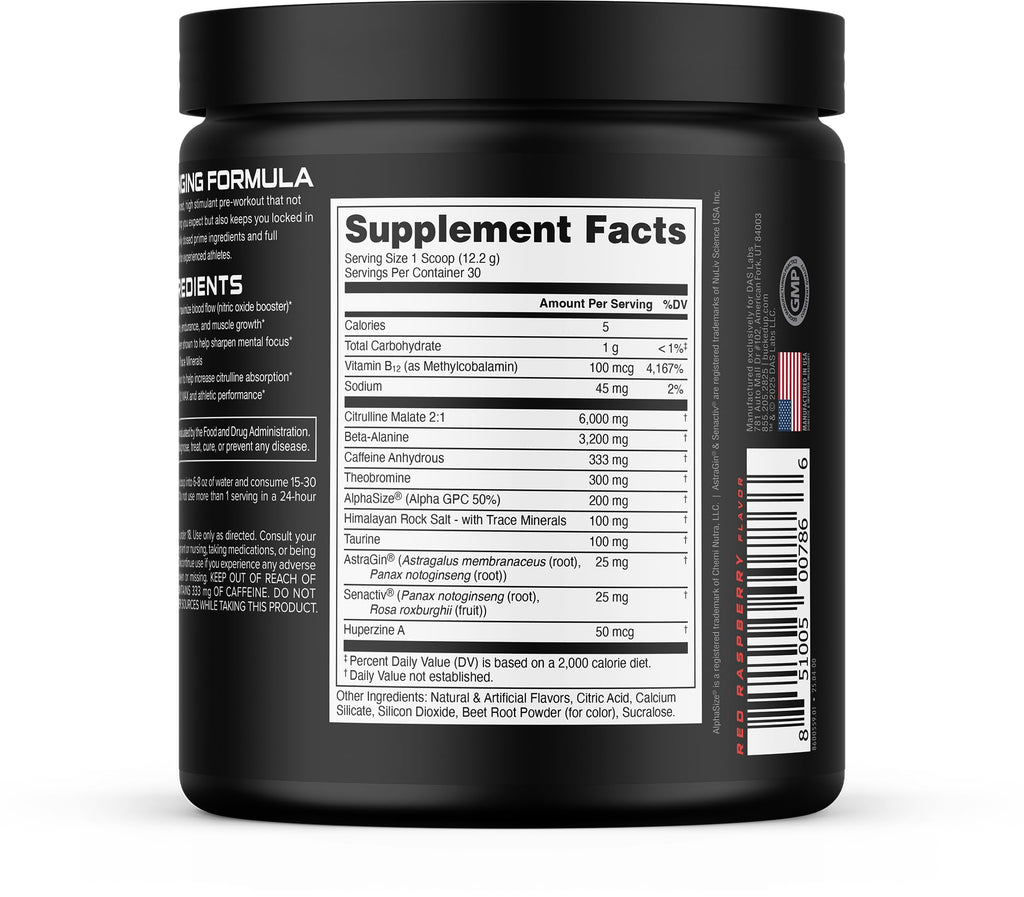 Bucked Up - Woke - HIGH STIM Pre Workout - Best Tasting - Focus Nootropic, Pump, Strength and Growth, 30 Servings (Rocket Pop)
