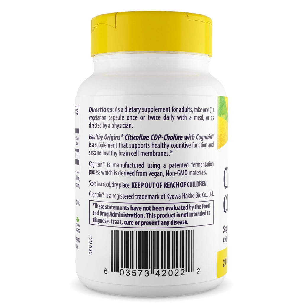 Healthy Origins Cognizin Citicoline 250 mg, 60 Veggie Caps
