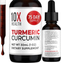10X Health Turmeric Curcumin Supplement - with D3 & B12 | Curcumin: with Vitamin D3 & B12, Joint, Immunity & Heart Support, 30mL