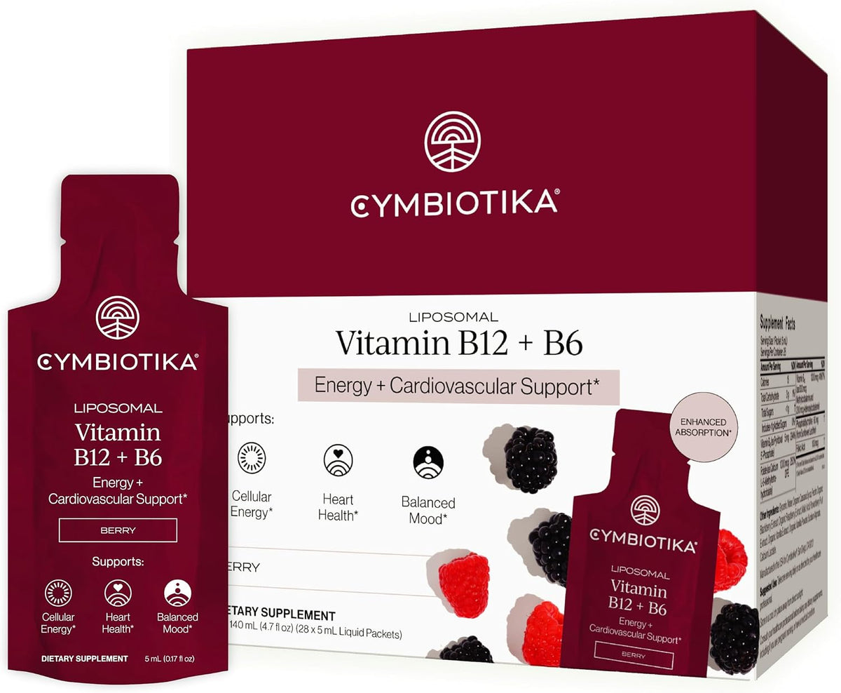 CYMBIOTIKA Liposomal B12 + B6 for Energy, Brain & Nerve Support
