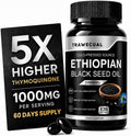 Ethiopian Black Seed Oil Softgels, 120 Count, 1000mg Cold Pressed | 4.64% Thymoquinone, Digestive & Immune Support, Non-GMO, Gluten-Free, Vegan, Black Cumin Seed Oil Softgels, 60 Day Supply
