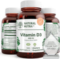 Natural Nutra Vitamin D3 400 IU Softgels, Gluten-Free Vitamin D, 100 Count | Supports Immune Function, Bone & Teeth Support, Cardiovascular Support