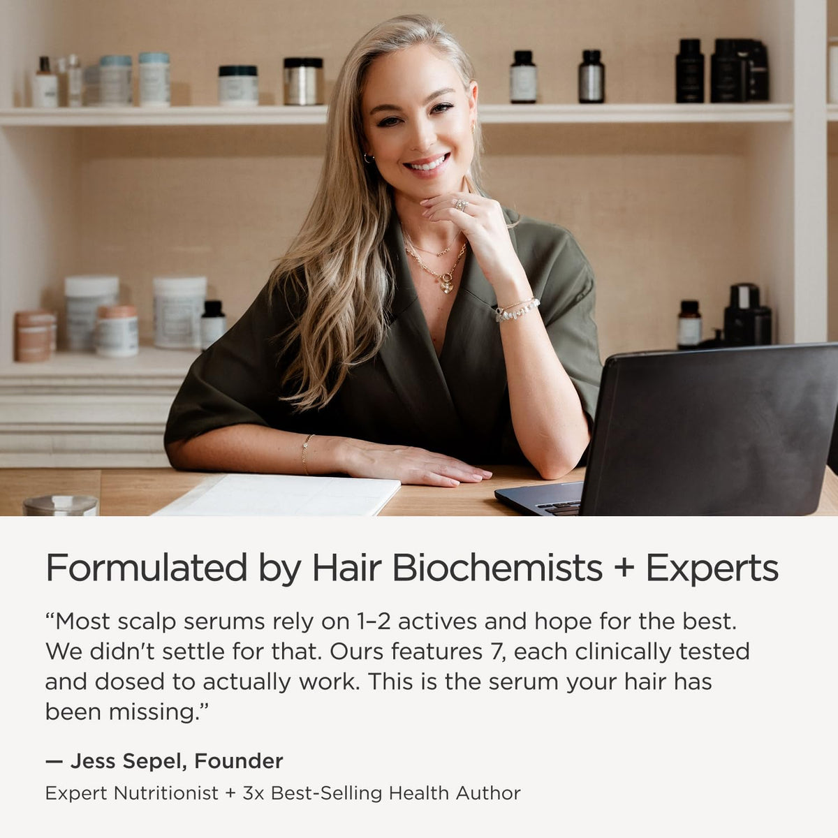 JSHealth Peptide Hair Growth Scalp Serum for Women. 7 Clinically Studied Actives with Capixyl, Capilia Longa, Baicapil. Supports Hair Retention and Density. Vegan, Oil-Free (1.69 fl oz)