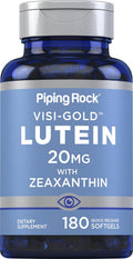 Piping Rock Lutein and Zeaxanthin Supplement | 20mg | 180 Softgels | from Marigold Extract | Non-GMO, Gluten Free